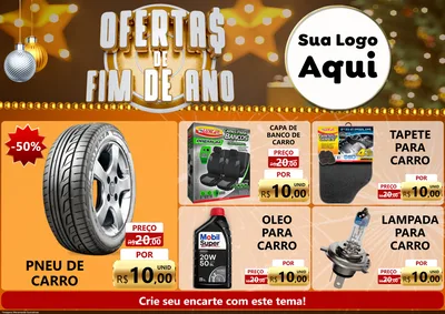 Modelo de Encarte para Encarte A4 Horizontal com o tema Ofertas de Fim de Ano para Auto peças