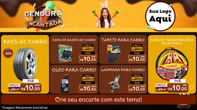 Modelo de TV para TV Horizontal com o tema Cenoura Encantada - Páscoa para Auto peças