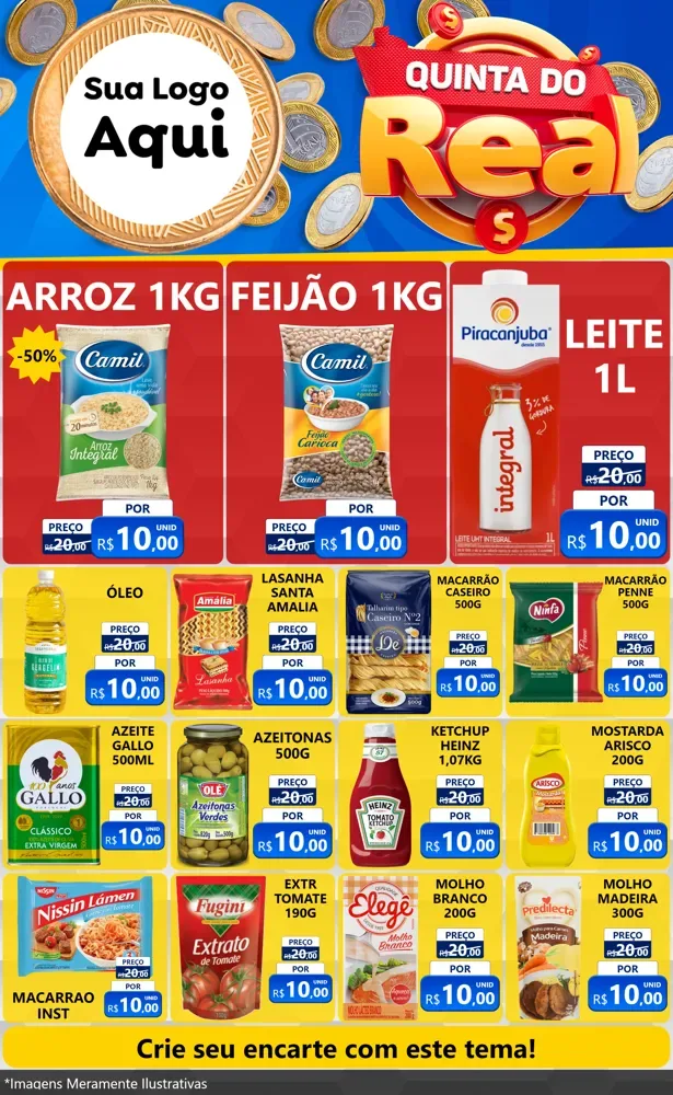 Modelo de Encarte para Encarte Grande com o tema Quinta do Real para Supermercado