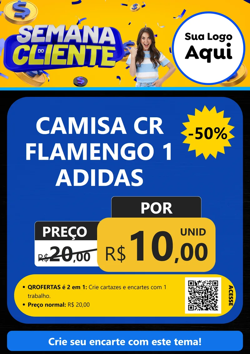 Modelo de Cartaz para Cartaz A4 Vertical com o tema Semana do Cliente para Roupas e acessórios