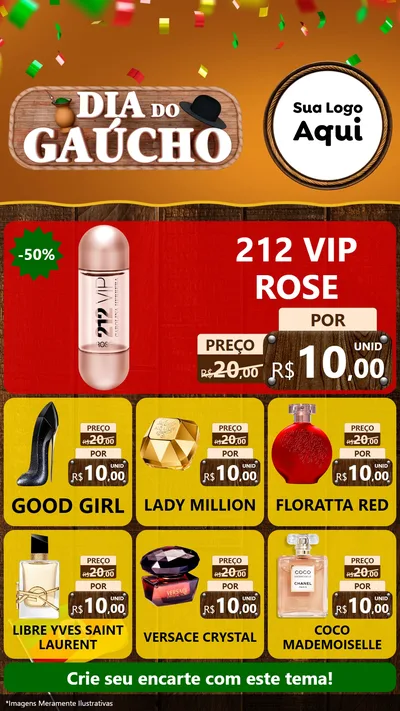 Modelo de Rede Social para Stories com o tema Dia do Gaúcho para Perfumes