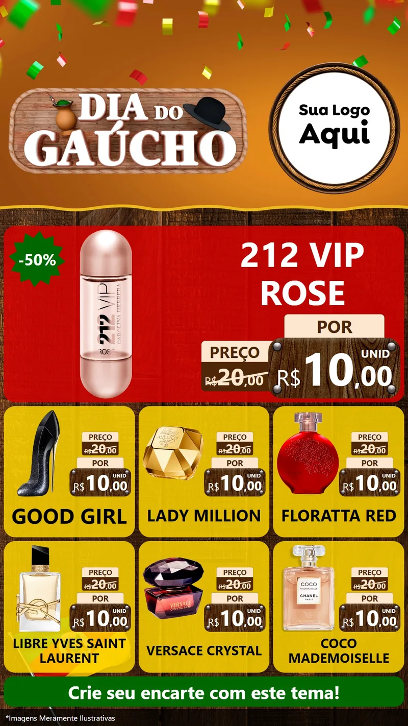 Modelo de Rede Social para Stories com o tema Dia do Gaúcho para Perfumes
