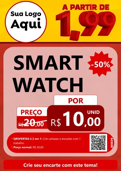 Modelo de Cartaz para Cartaz A4 Vertical com o tema A Partir de Um e Noventa e Nove - 1,99 para Informática