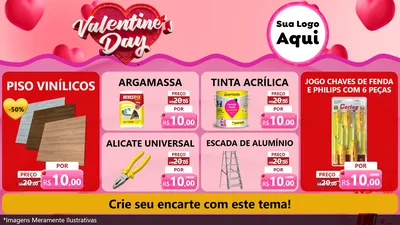 Modelo de TV para TV Horizontal com o tema Valentine's Day para Material para Construção