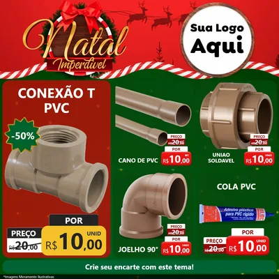 Modelo de Rede Social para Feed Facebook com o tema Natal Imperdível para Tubos e conexões