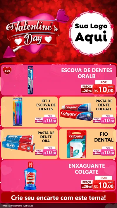 Modelo de TV para TV Vertical com o tema Valentine's Day para Higiene Pessoal