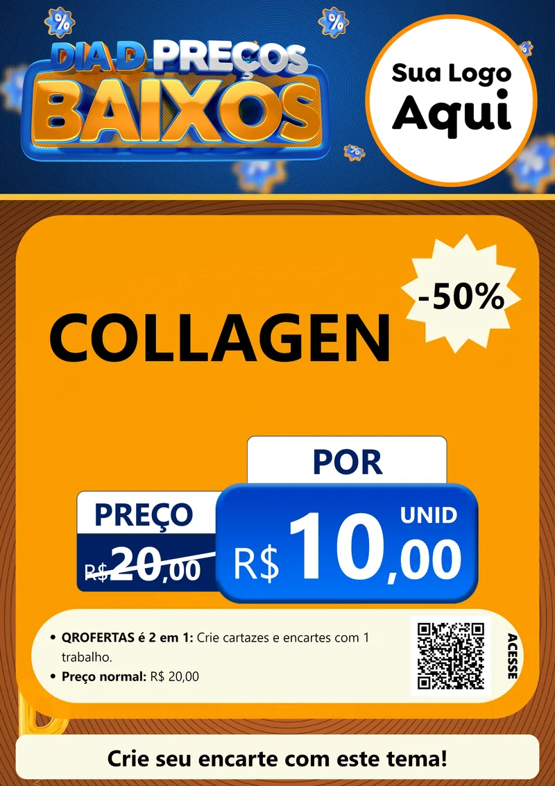 Modelo de Cartaz para Cartaz A4 Vertical com o tema Dia D Preço Baixo para Suplementos alimentares