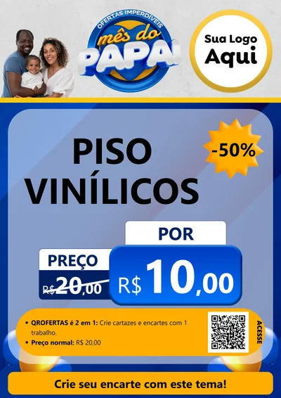 Modelo de Cartaz para Cartaz A4 Vertical com o tema Ofertas Imperdíveis Mês Do Papai para Material para Construção