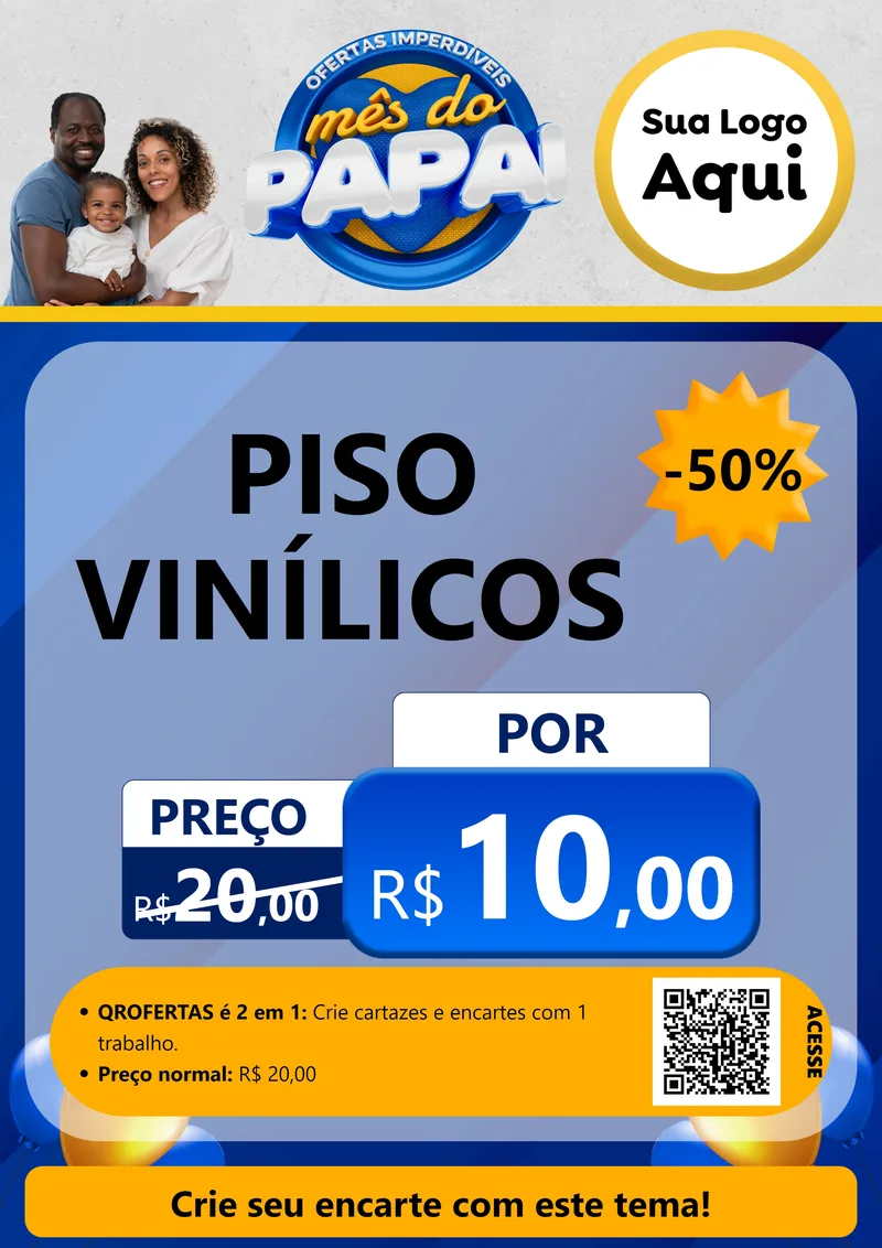 Modelo de Cartaz para Cartaz A4 Vertical com o tema Ofertas Imperdíveis Mês Do Papai para Material para Construção