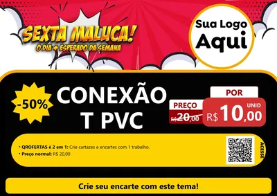 Modelo de Cartaz para Cartaz A4 Horizontal com o tema Sexta Maluca! para Tubos e conexões