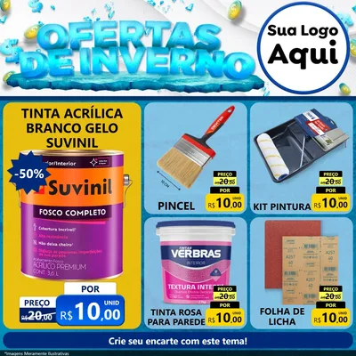 Modelo de Rede Social para Feed Facebook com o tema Ofertas de Inverno para Tintas e Ferramentas