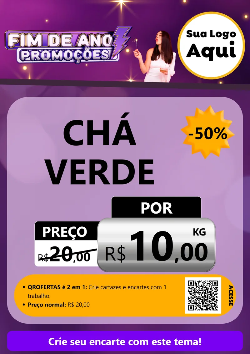 Modelo de Cartaz para Cartaz A4 Vertical com o tema Fim de Ano Promoções para Produtos Naturais