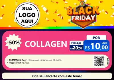 Modelo de Cartaz para Cartaz A4 Horizontal com o tema Black Friday para Suplementos alimentares