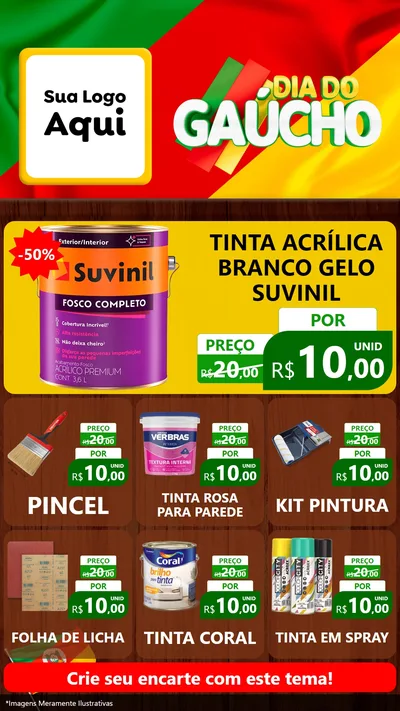 Modelo de Rede Social para Stories com o tema Dia do Gaúcho para Tintas e Ferramentas