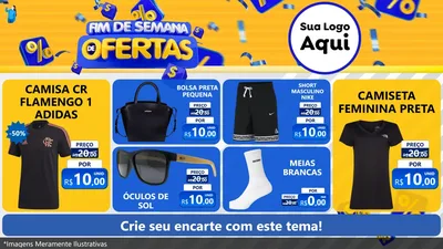 Modelo de TV para TV Horizontal com o tema Fim de Semana de Ofertas para Roupas e acessórios
