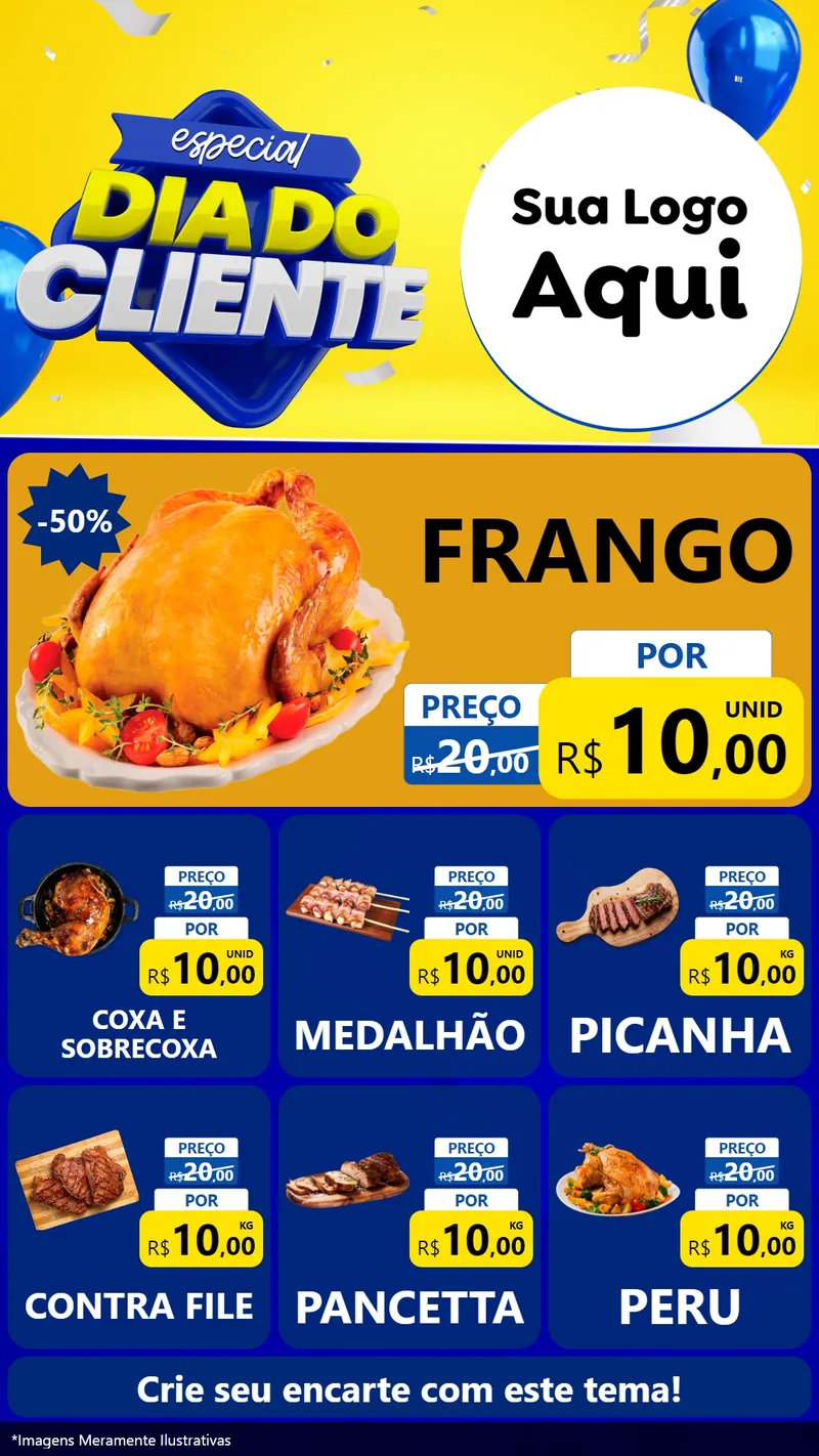 Modelo de Rede Social para Stories com o tema Especial Dia do Cliente para Assados
