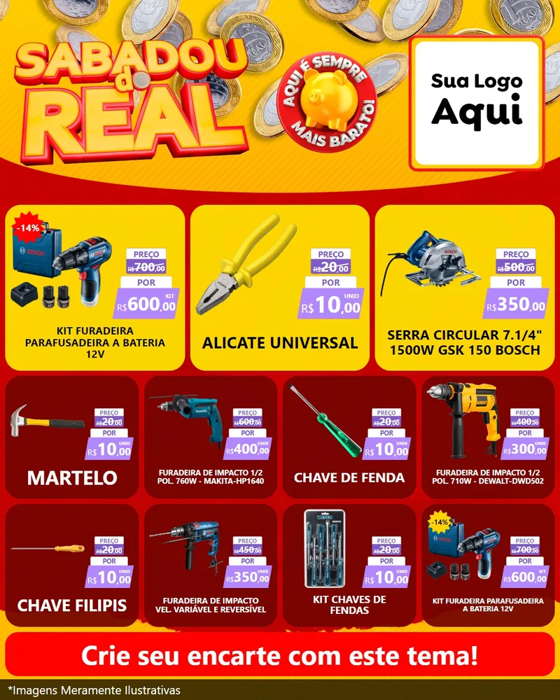 Modelo de Rede Social para Feed Instagram com o tema Sabadou do Real para Maquinas e Ferramentas