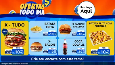 Modelo de TV para TV Horizontal com o tema Ofertas Todo Dia para Hamburgueria