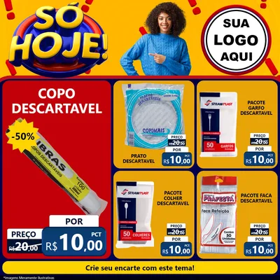 Modelo de Rede Social para Feed Facebook com o tema Só Hoje! para Embalagens