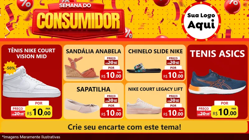 Modelo de TV para TV Horizontal com o tema Semana do Consumidor para Calçados