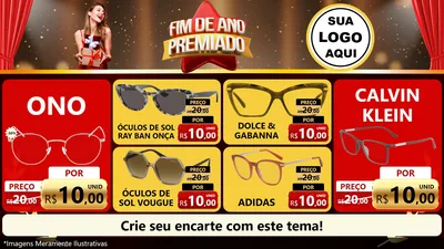 Modelo de TV para TV Horizontal com o tema Fim de Ano Premiado para Óticas