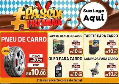 Modelo de Encarte para Encarte A4 Horizontal com o tema Páscoa Premiada para Auto peças