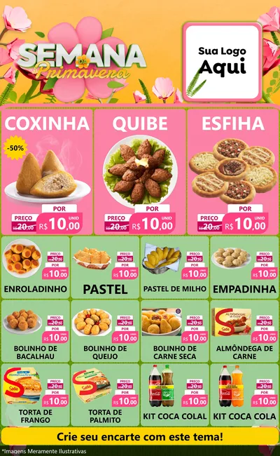 Modelo de Encarte para Encarte Grande com o tema Semana da Primavera para Salgadaria
