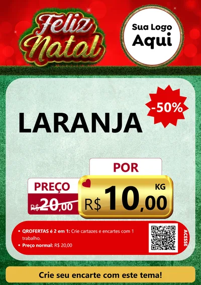 Modelo de Cartaz para Cartaz A4 Vertical com o tema Feliz Natal para Hortifrúti