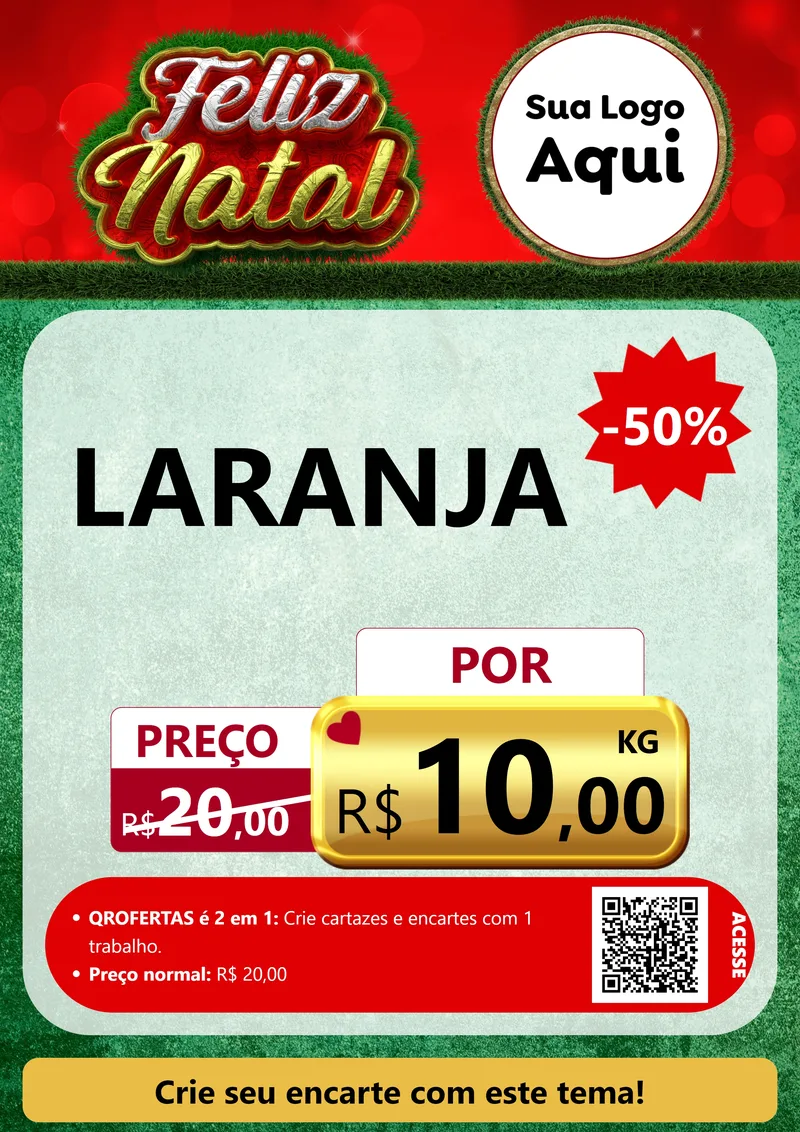 Modelo de Cartaz para Cartaz A4 Vertical com o tema Feliz Natal para Hortifrúti