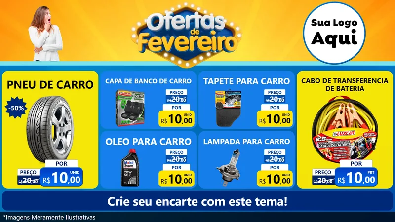 Modelo de TV para TV Horizontal com o tema Ofertas de Fevereiro para Auto peças