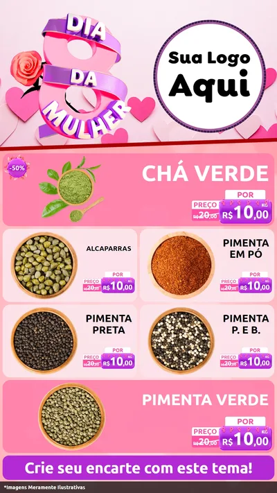 Modelo de TV para TV Vertical com o tema Dia da Mulher para Produtos Naturais