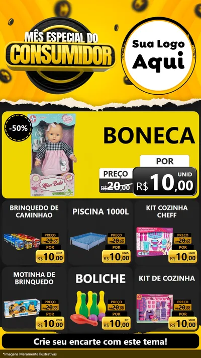 Modelo de Rede Social para Stories com o tema Mês Especial do Consumidor para Brinquedos