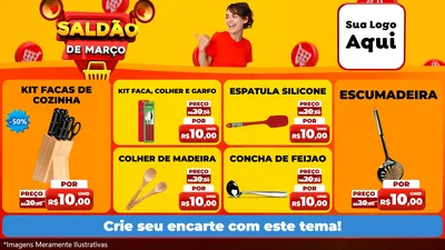 Modelo de TV para TV Horizontal com o tema Saldão de Março para Utilidades Domésticas