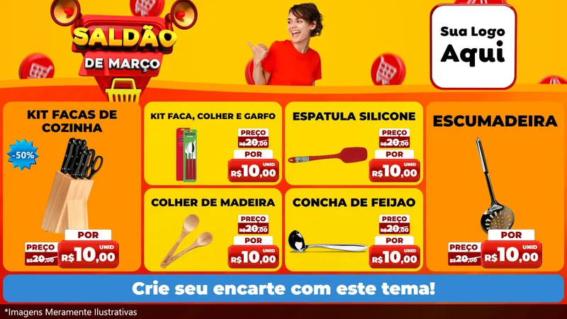 Modelo de TV para TV Horizontal com o tema Saldão de Março para Utilidades Domésticas