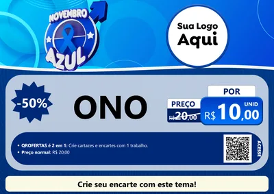 Modelo de Cartaz para Cartaz A4 Horizontal com o tema Novembro Azul para Óticas