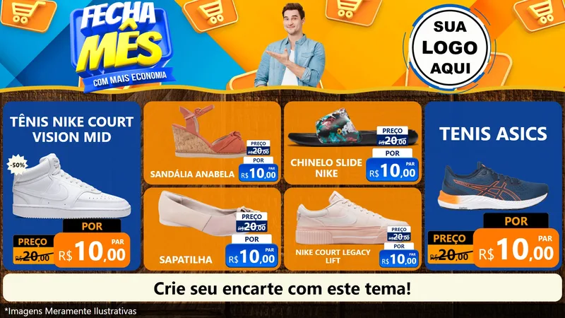 Modelo de TV para TV Horizontal com o tema Fecha Mês Com Mais Economia para Calçados