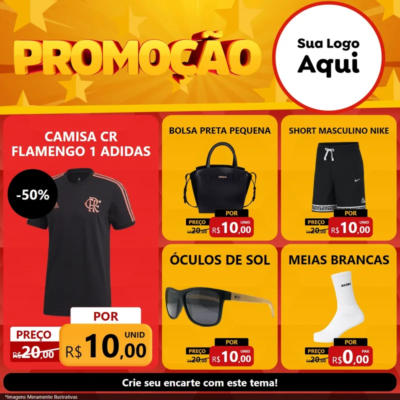 Modelo de Rede Social para Feed Facebook com o tema Promoção para Roupas e acessórios