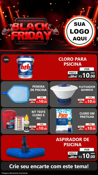 Modelo de TV para TV Vertical com o tema Black Friday para Produtos para Piscina