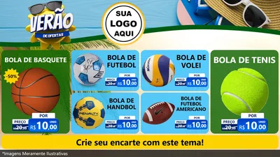 Modelo de TV para TV Horizontal com o tema Verão de Ofertas para Artigos Esportivos