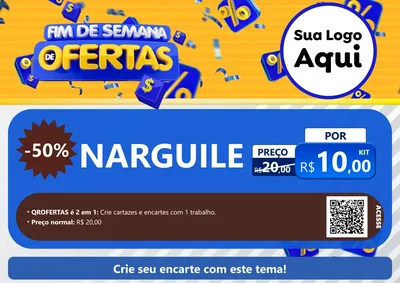 Modelo de Cartaz para Cartaz A4 Horizontal com o tema Fim de Semana de Ofertas para Tabacaria