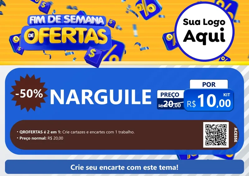Modelo de Cartaz para Cartaz A4 Horizontal com o tema Fim de Semana de Ofertas para Tabacaria
