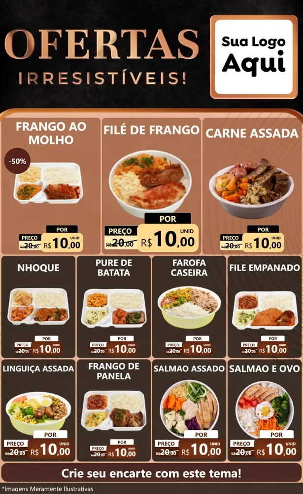 Modelo de Encarte para Encarte Grande com o tema Ofertas Irresistíveis! para Restaurante