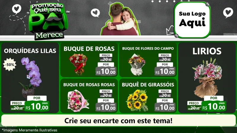 Modelo de TV para TV Horizontal com o tema Promoção Que seu Pai Merece para Floricultura e jardim