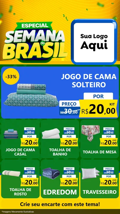 Modelo de Rede Social para Stories com o tema Especial Semana do Brasil para Cama, Mesa e Banho