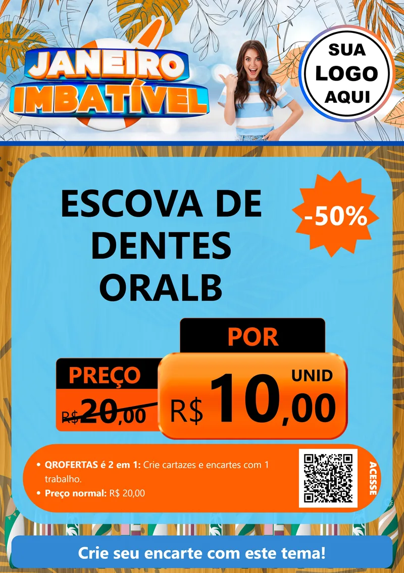 Modelo de Cartaz para Cartaz A4 Vertical com o tema Janeiro Imbatível para Higiene Pessoal