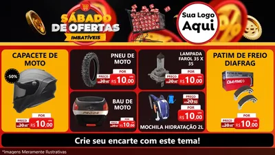 Modelo de TV para TV Horizontal com o tema Sábado de Ofertas Imbatíveis para Moto peças