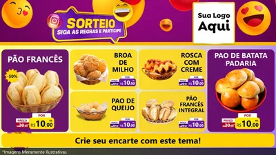 Modelo de TV para TV Horizontal com o tema Sorteio para Padaria