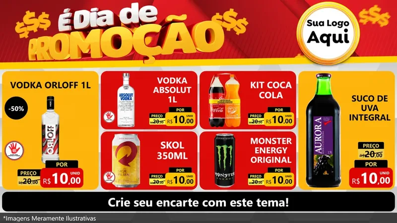 Modelo de TV para TV Horizontal com o tema É Dia De Promoção para Distribuidora de bebidas