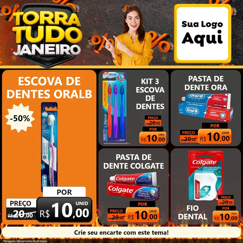 Modelo de Rede Social para Feed Facebook com o tema Torra Tudo Janeiro para Higiene Pessoal