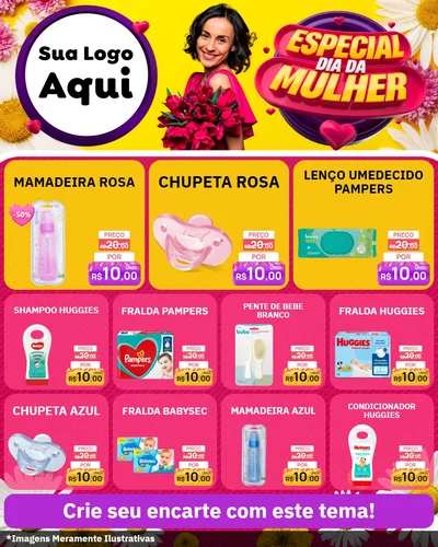 Modelo de Rede Social para Feed Instagram com o tema Especial Dia da Mulher para Bebês